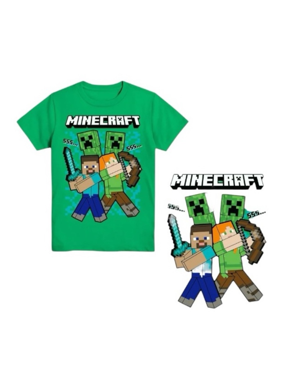 Minecraft MC Head Crew Neck Graphic Tee